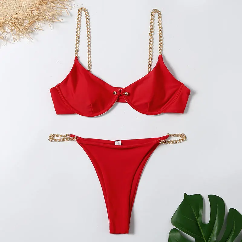 Split Chain Strap Bikini