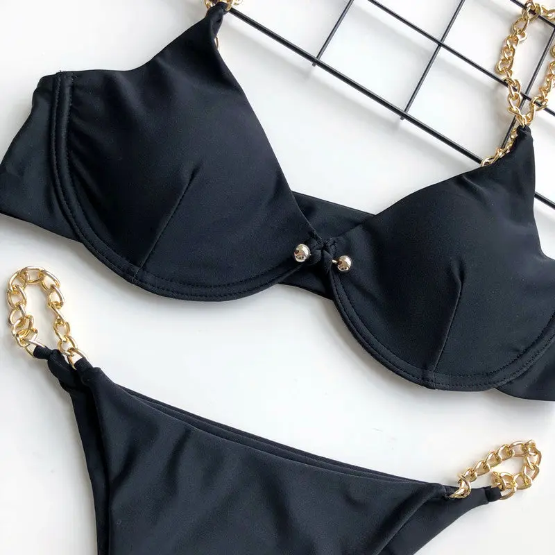 Split Chain Strap Bikini