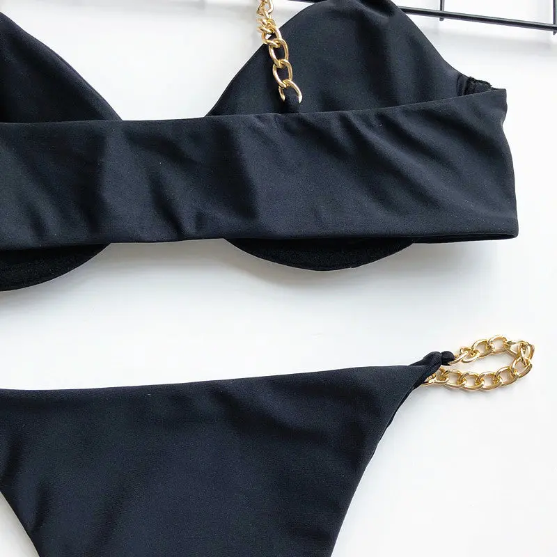 Split Chain Strap Bikini