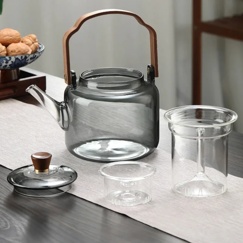 Elegante Glas-Teekanne™ | Elegante Grauglas Teekanne für Genießer