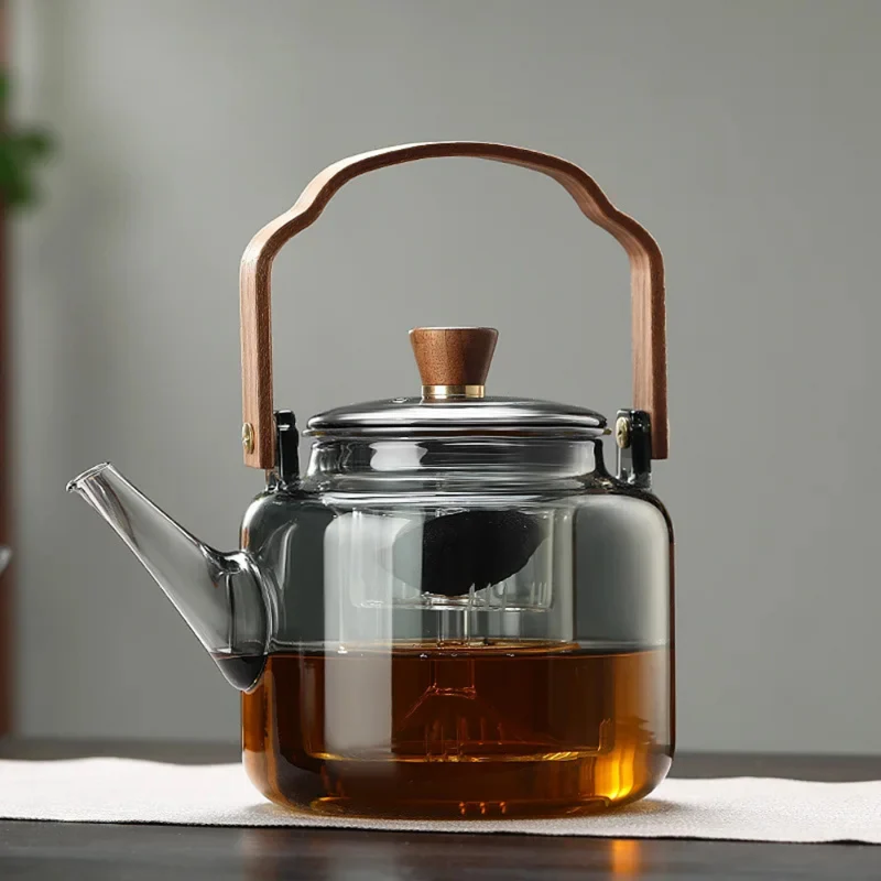 Elegante Glas-Teekanne™ | Elegante Grauglas Teekanne für Genießer