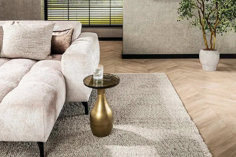 KAWOLA Beistelltisch MOKKA Glas gold