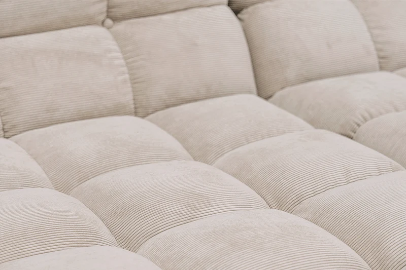 KAWOLA Sitzgruppe VIVIEN Ecksofa Drehsessel Hockerbank Feincord beige