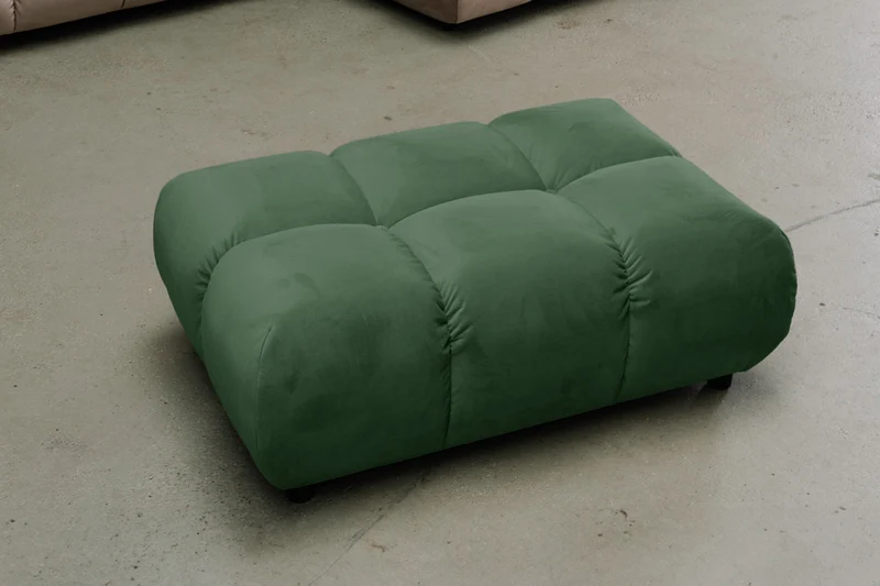 KAWOLA Polsterhocker VIVIEN Hockerbank Velvet smaragd