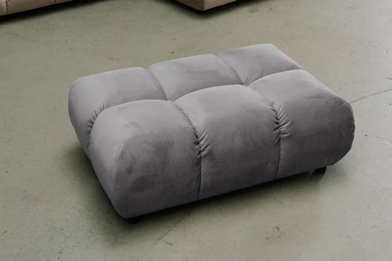KAWOLA Polsterhocker VIVIEN Hockerbank Velvet stone