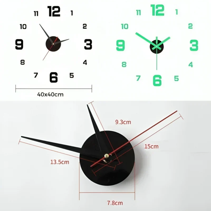 3D-Leuchtwanduhr ohne Rahmen™ | Elegante 3D-Luminous Wanduhr