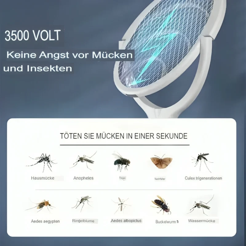 Elektrischer Mückenvernichter mit angetriebener Lampe™ | Vielseitiger Insekten-racket