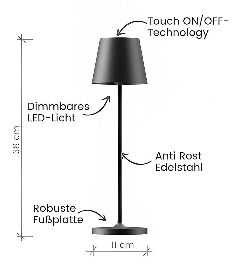 BeamBliss™ | Wiederaufladbare kabellose Tischlampe
