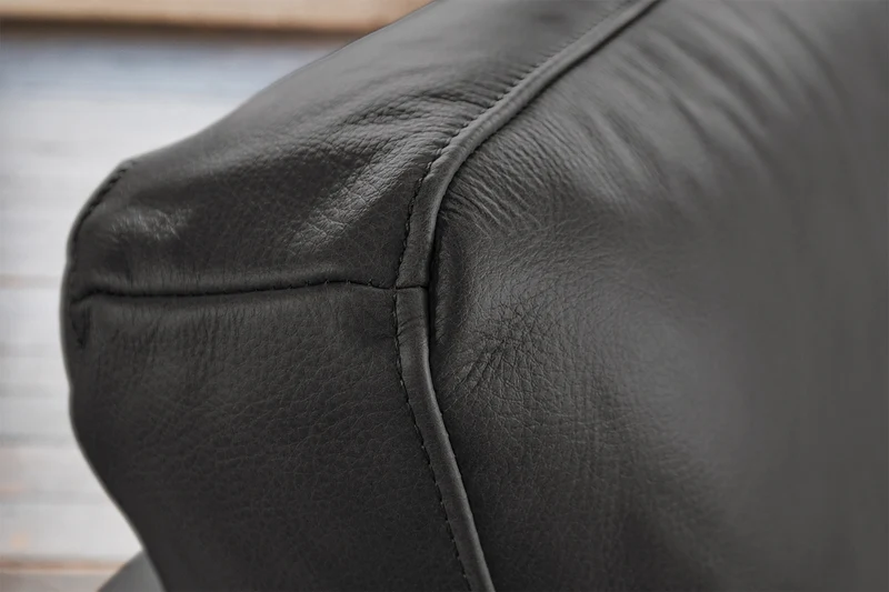 KAWOLA Sofa BODHI 3-Sitzer Leder schwarz