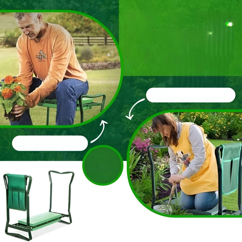 Gartenkniebank klappbar™ | Komfortable Garten-Kniebank für mühelose Arbeit