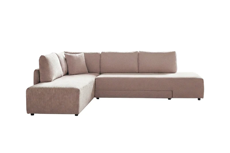 KAWOLA Schlafsofa SADIRA Ecksofa Cord taupe