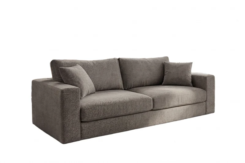 KAWOLA Sofa AMINA 3-Sitzer Stoff taupe