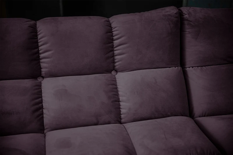 KAWOLA Sitzgruppe VIVIEN Ecksofa Drehsessel Hockerbank Velvet purple