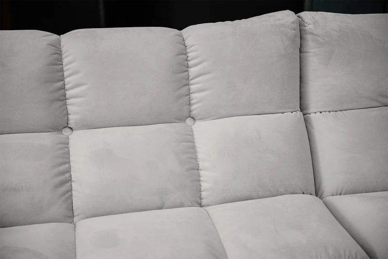 KAWOLA Sitzgruppe VIVIEN Ecksofa Drehsessel Hockerbank Velvet silber