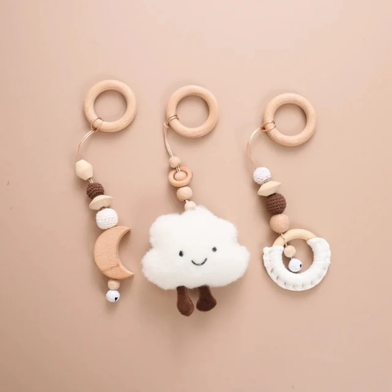 Rassel-Beißring aus Holz™ | Handgefertigtes Babyspielzeug-Set aus Holz