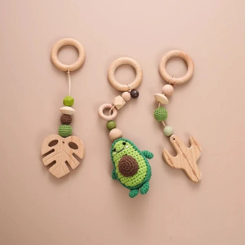 Rassel-Beißring aus Holz™ | Handgefertigtes Babyspielzeug-Set aus Holz