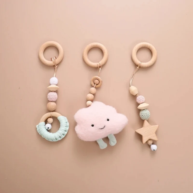 Rassel-Beißring aus Holz™ | Handgefertigtes Babyspielzeug-Set aus Holz