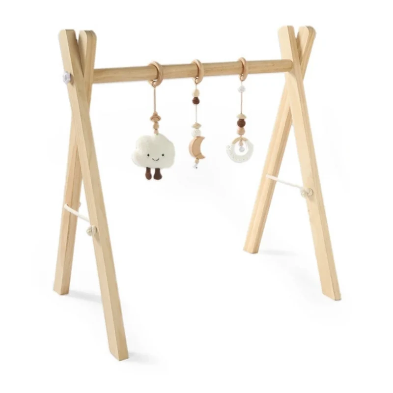 Rassel-Beißring aus Holz™ | Handgefertigtes Babyspielzeug-Set aus Holz