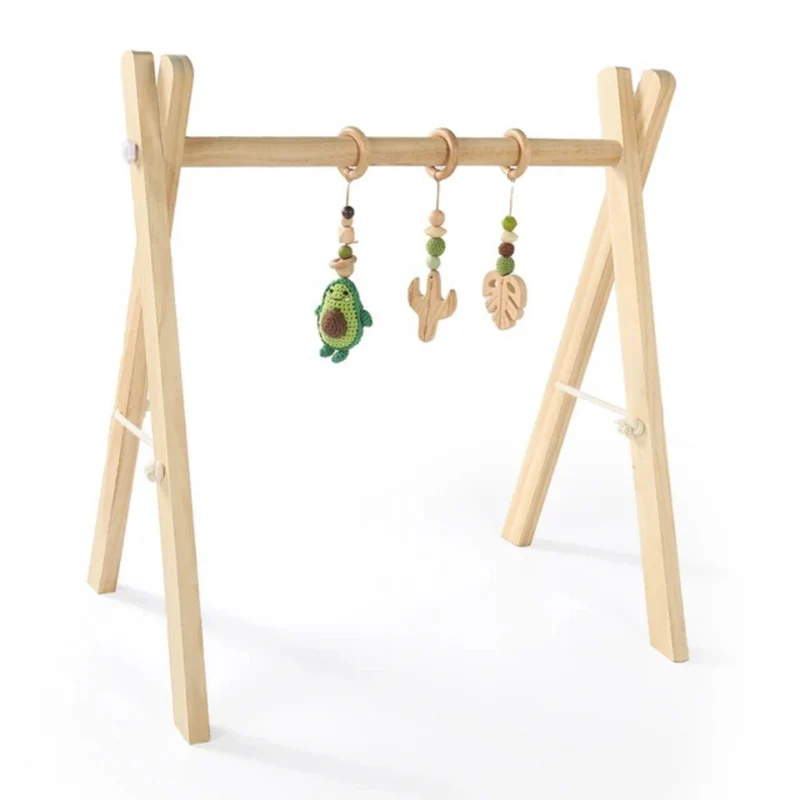 Rassel-Beißring aus Holz™ | Handgefertigtes Babyspielzeug-Set aus Holz