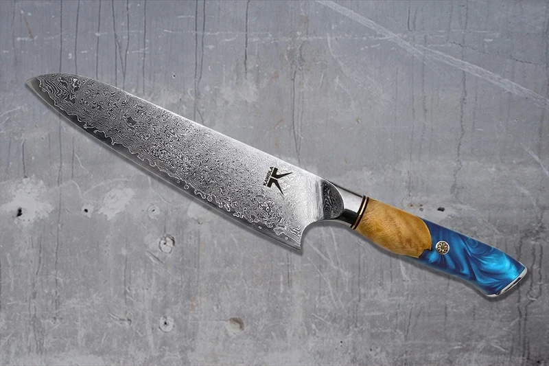 KAWOLA Küchenmesser DUMA Damaststahl mit Holzgriff und individueller Gravur