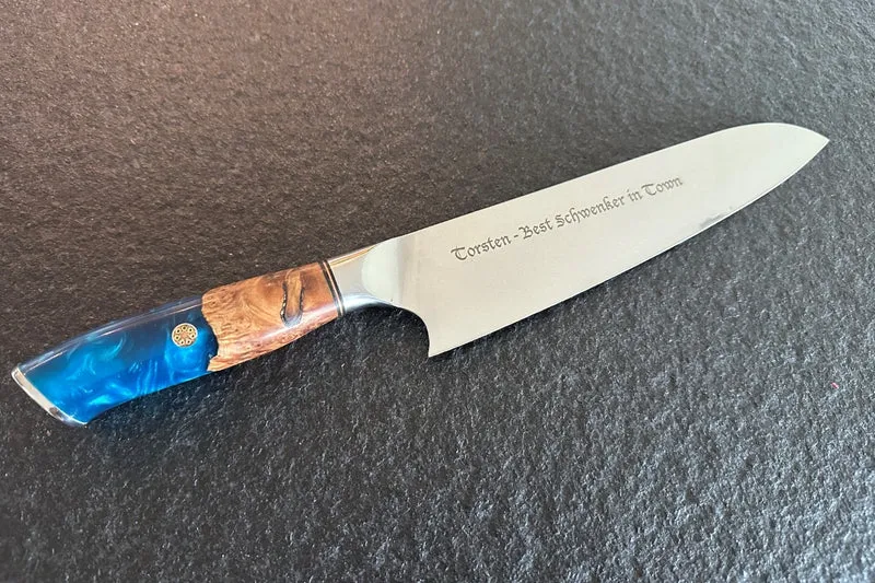 KAWOLA Küchenmesser DUMA Damaststahl mit Holzgriff und individueller Gravur