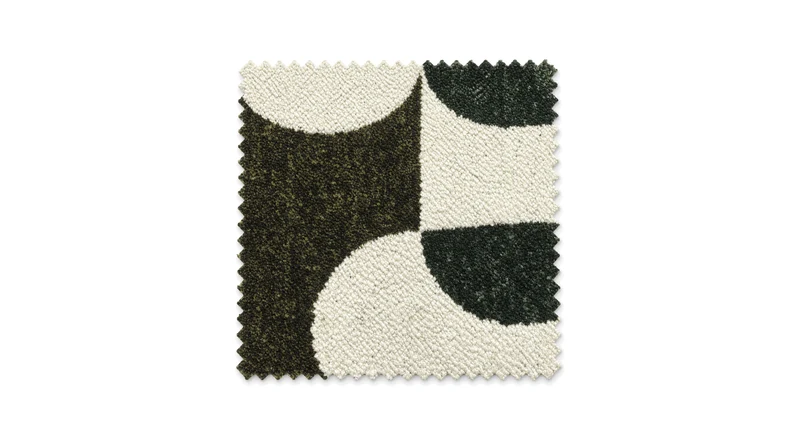 KAWOLA Stoffmuster Stoff Retro-Design grün