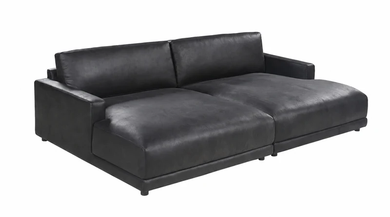 KAWOLA Big Sofa MARLIN Lederfaserstoff schwarz