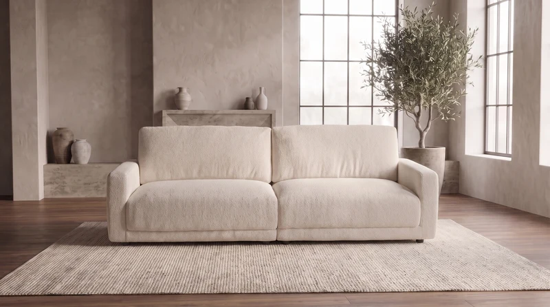 KAWOLA Sofa MARLIN 3-Sitzer Stoff beige