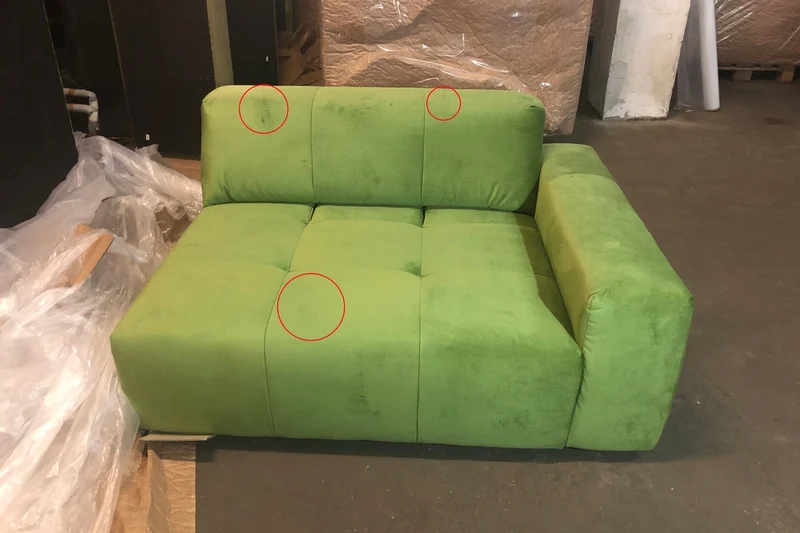 B-Ware KAWOLA Big Sofa PALACE 3-Sitzer mit Sitztiefenverstellung Velvet green
