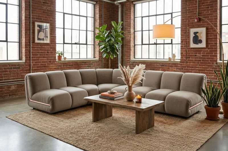 KAWOLA Modulsofa LAYLA Ecksofa 4 Module Velvet taupe