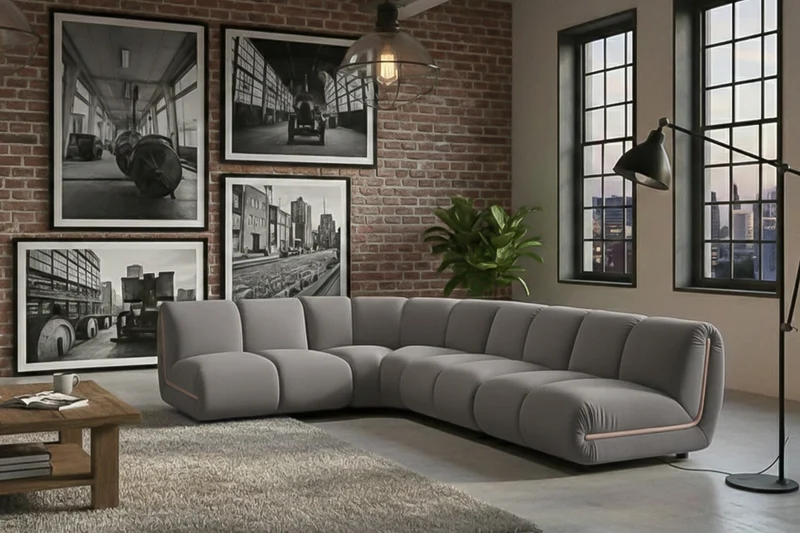 KAWOLA Modulsofa LAYLA Ecksofa 4 Module Velvet taupe