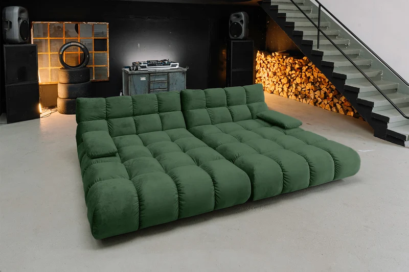 KAWOLA Big Sofa VIVIEN Velvet smaragd
