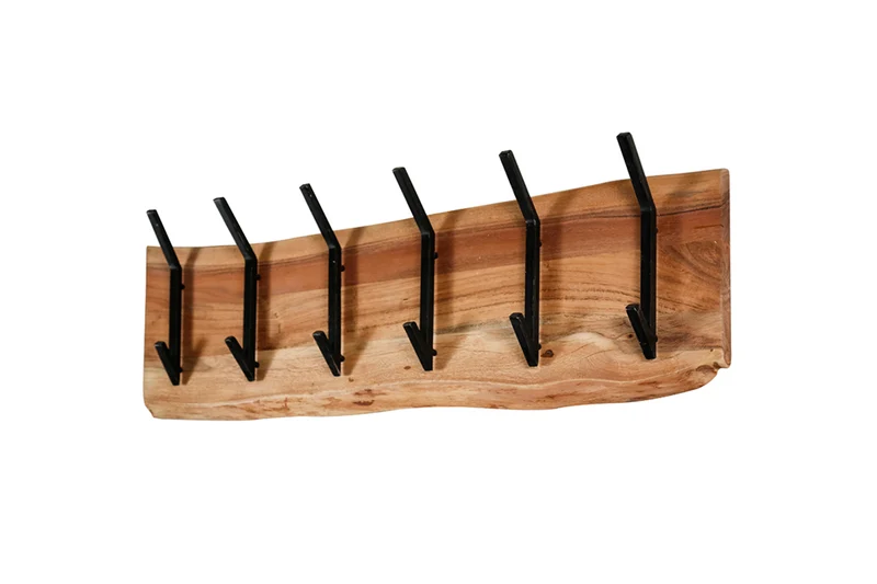 KAWOLA Garderobe NEREA Akazie Metall 12 Haken braun