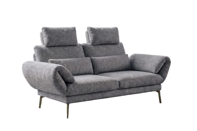 KAWOLA Funktionssofa HOLLY 2-Sitzer Stoff grau