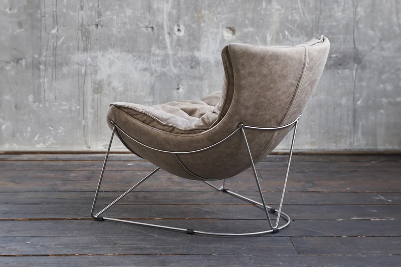 B-Ware KAWOLA Sessel FINA Polstersessel Metallgestell Microfaser beige