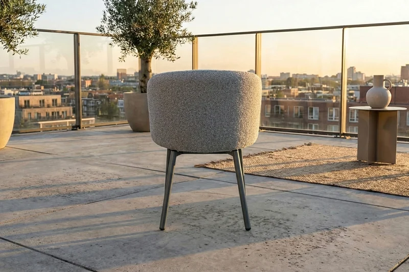 KAWOLA Gartenstuhl INDUS Outdoor Stoff grau