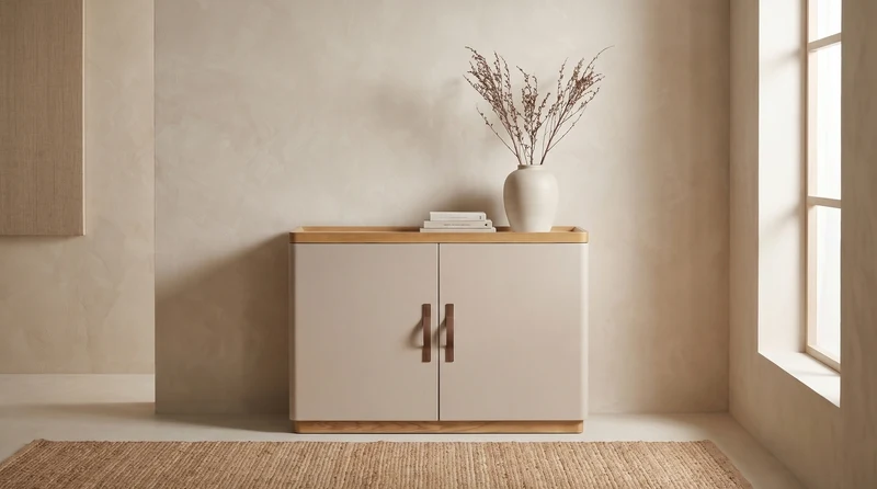 KAWOLA Sideboard FLORIANA 2 Türen Eiche natur / weiß