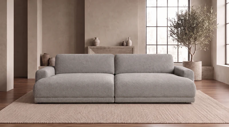 KAWOLA Big Sofa MARLIN Stoff greige