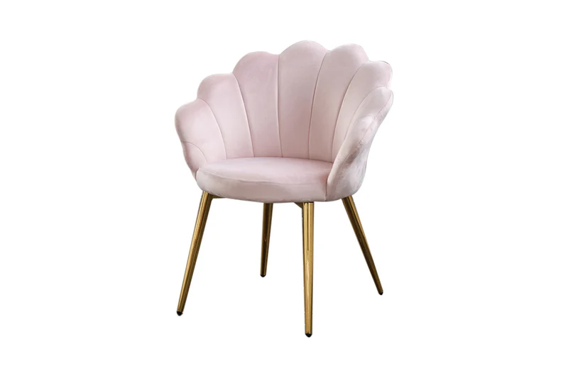 B-Ware KAWOLA Stuhl CARLA Esszimmerstuhl Velvet rosa Fuß gold