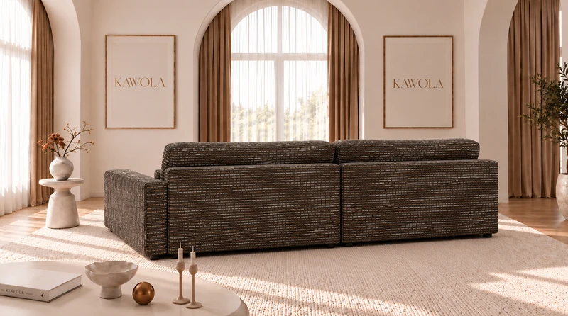 KAWOLA Sofa MARLIN Ecksofa Stoff braun