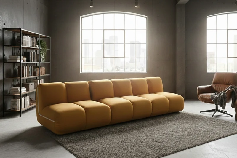 KAWOLA Modulsofa LAYLA 3-Sitzer 3 Module Velvet gelb