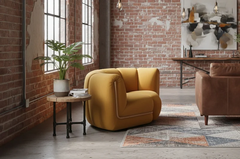 KAWOLA Sessel LAYLA Eckelement Velvet gelb