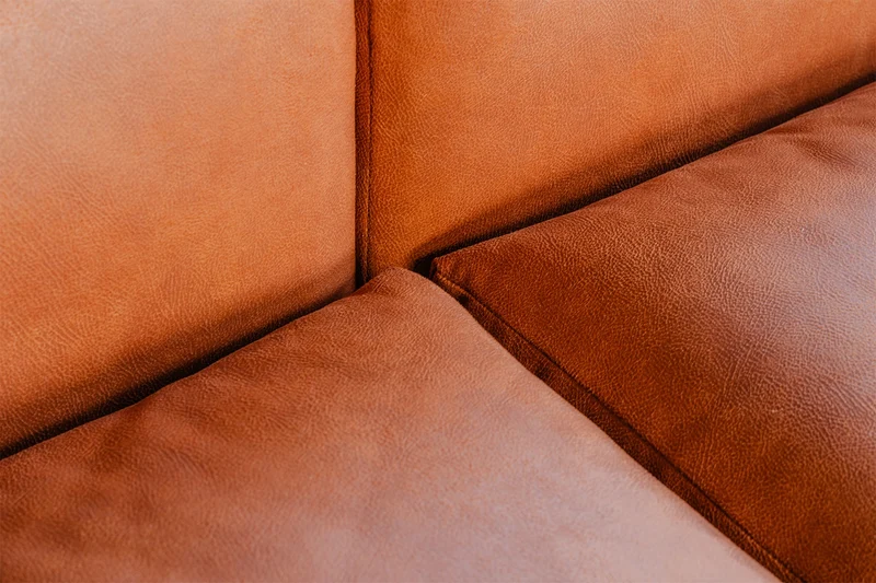 KAWOLA Sofa MIA Modulares Sofa 6-tlg. Lederfaserstoff cognac