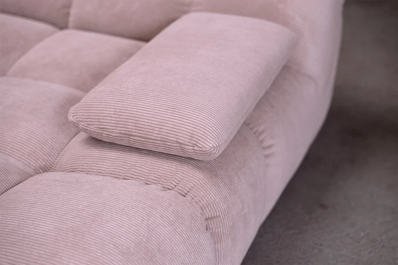 KAWOLA Big Sofa VIVIEN Feincord rosa