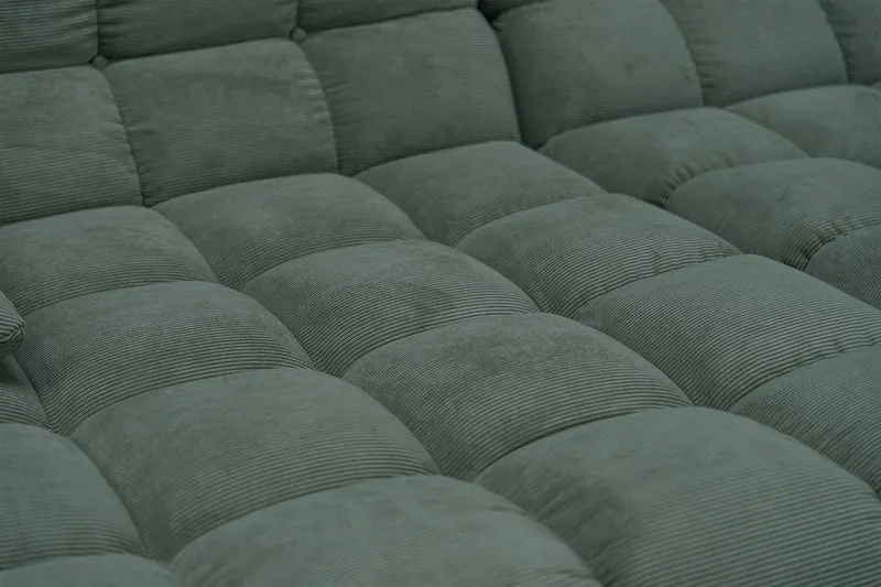 KAWOLA Big Sofa VIVIEN Feincord grün