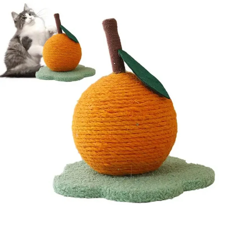 Sisalball Katze Orange™ | Sisal-Kratzball für Katzenfreude