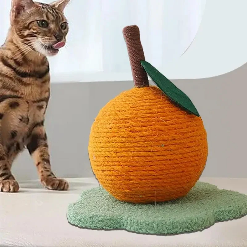 Sisalball Katze Orange™ | Sisal-Kratzball für Katzenfreude