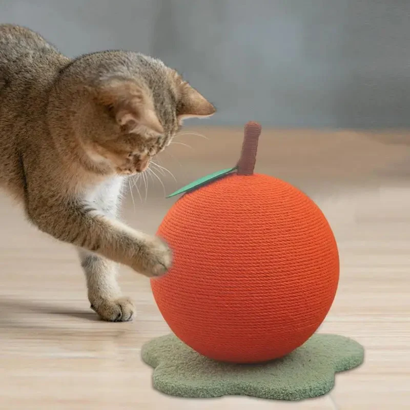 Sisalball Katze Orange™ | Sisal-Kratzball für Katzenfreude