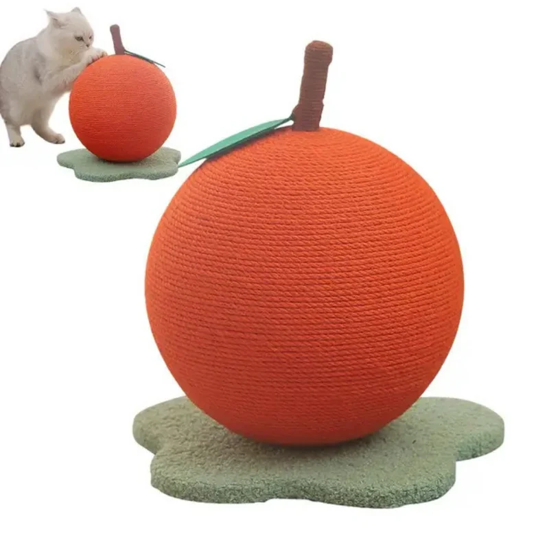 Sisalball Katze Orange™ | Sisal-Kratzball für Katzenfreude