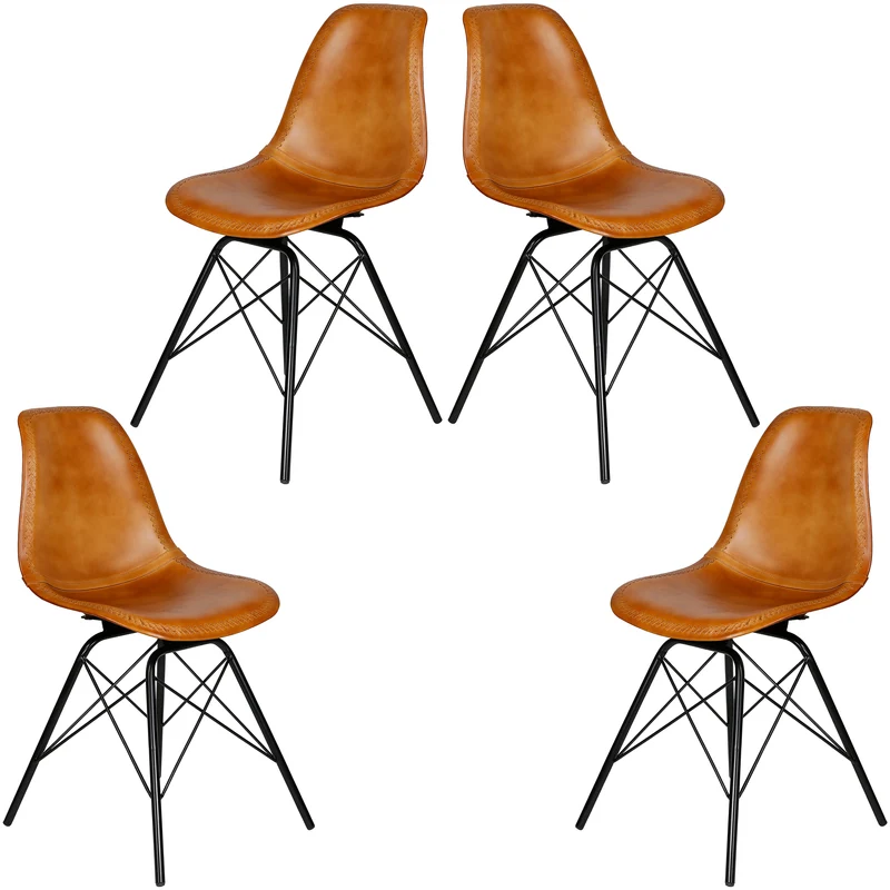 Esszimmer Stuhl Leder Cognac